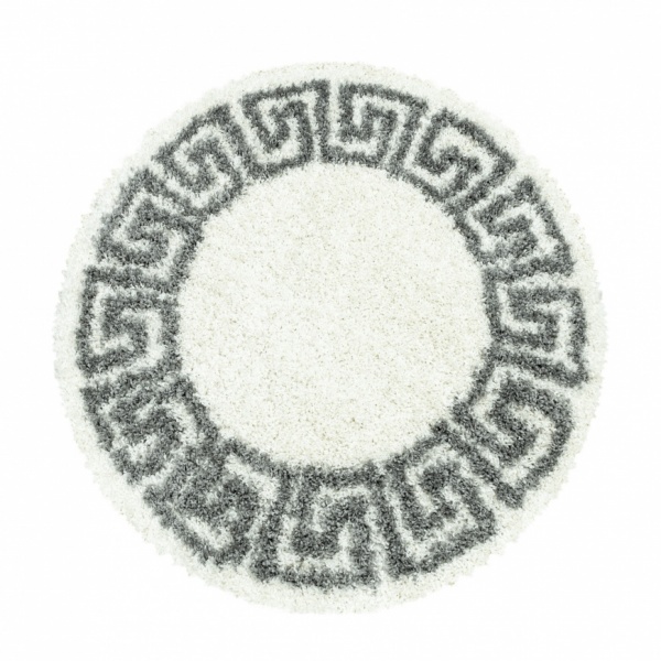 Hera Shaggy Modern Border Cream Rug